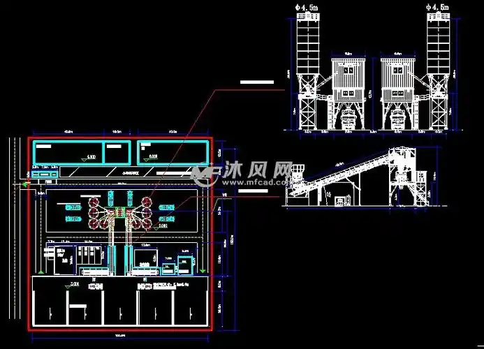 hzs240*2混凝土搅拌站总平面图布置图 - 工农业建筑图纸 - 沐风网