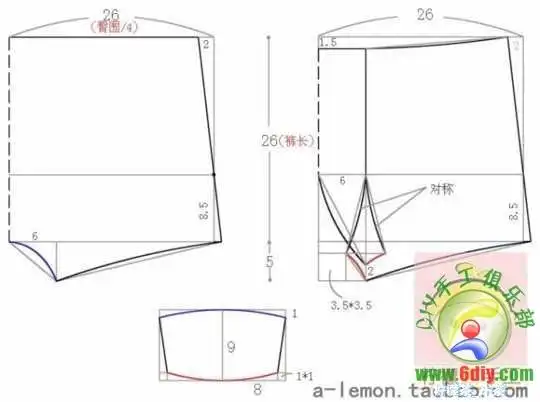 (参照博友之之的男式平角内裤出纸样方法,小茶略作修改和部分细节数据