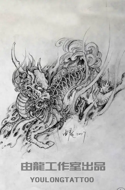 麒麟图麒麟手稿麒麟设计稿由龙作品