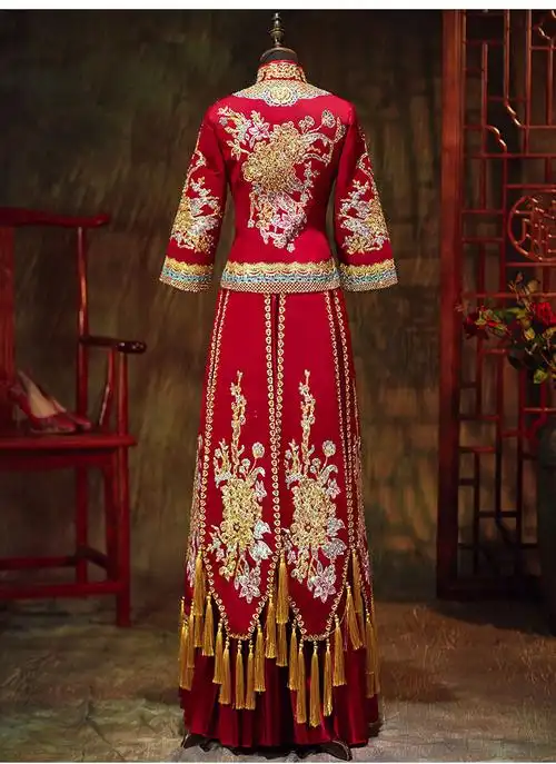 秀禾服新娘结婚敬酒服龙凤褂2019新款中式婚服古代婚纱礼服中国风