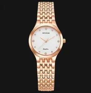 bowdor宝舵手表石英表女士女表商务超薄防水钢带休闲 99083l-rrsr