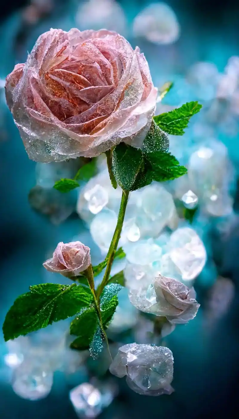 可爱鬼请你看冰晶夜光玫瑰愿你快乐每一天