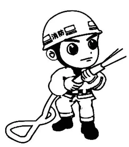怎么画消防员的简笔画