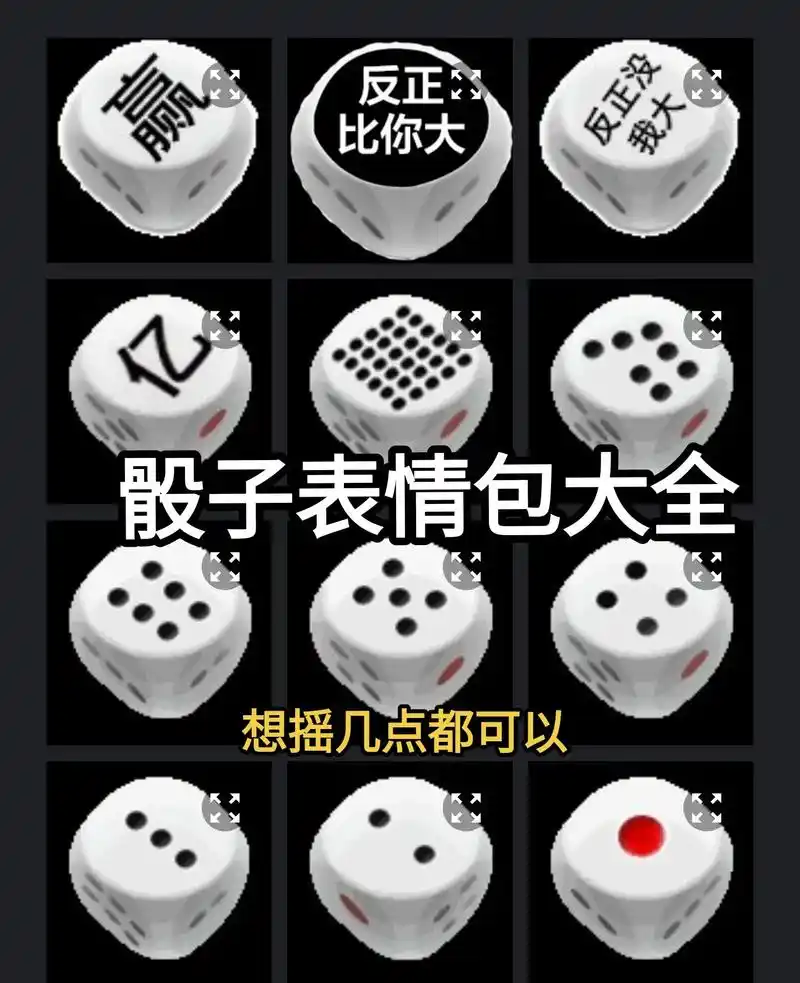 摇骰子表情包1-6点动图.抖音搜索[神图君]→进入小程序输入 - 抖音