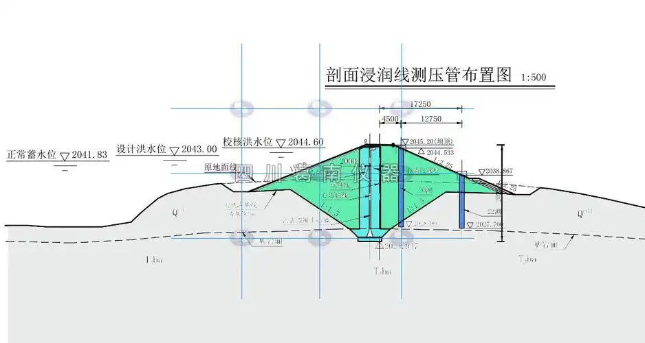水库浸润线测压管剖面布置图参考