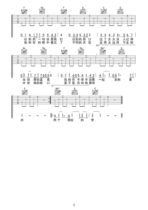 林俊杰记得吉他谱c调