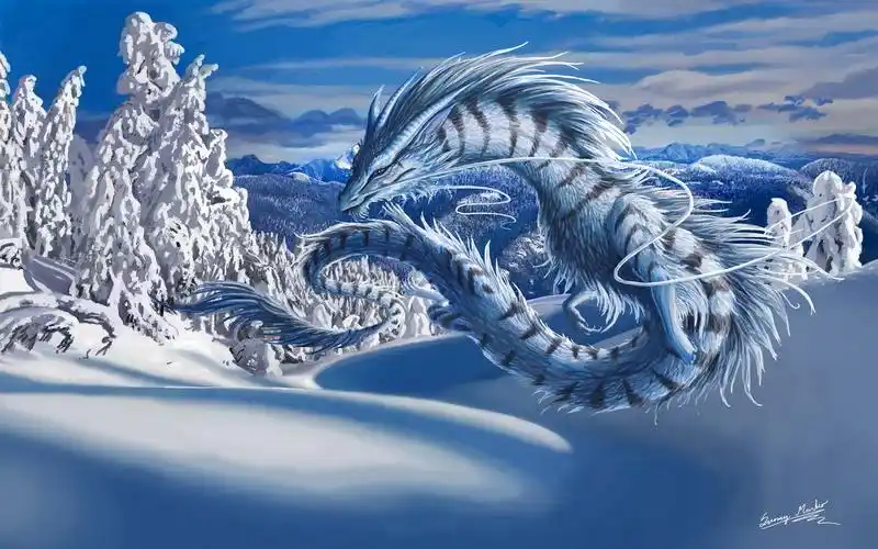 fantasy art,creature,nature,winter,snow,trees,壁纸,高清壁纸自然