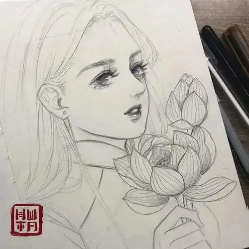 教程| 她笔下的美少女清新唯美,线条迷人,简直就是一本手绘教程!
