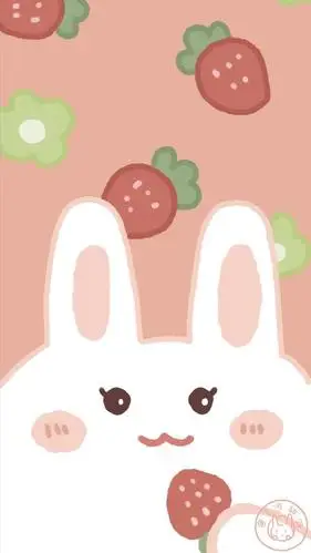 动漫风可爱小兔子春游无水印手机壁纸