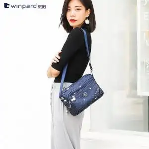 威豹2021新款单肩斜挎包女牛津布韩版百搭简约休闲潮帆布女士包包