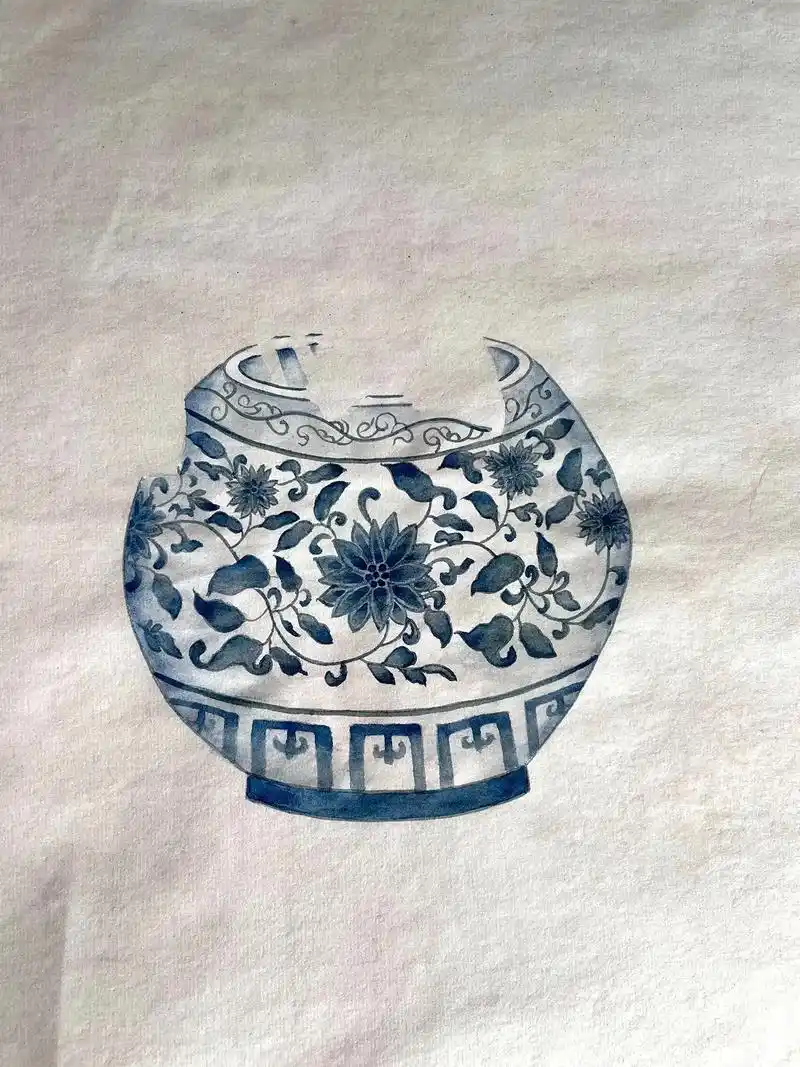 工笔没骨——青花瓷百合#工笔画 #手绘 #日常瞎画 - 抖音