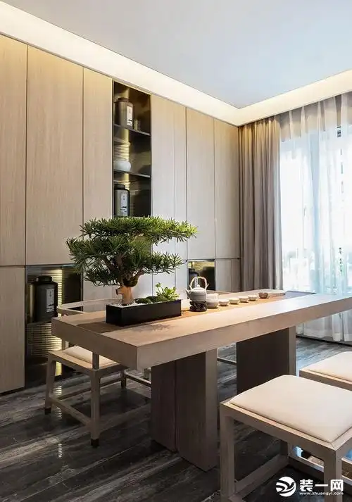 【佳天下装饰】翔龙江畔130平现代风格茶室实景图