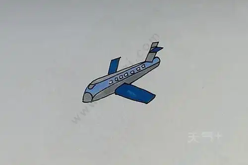 航空飞机简笔画 怎么画航空飞机