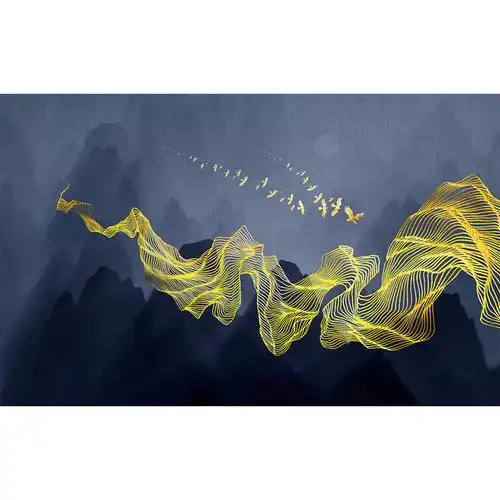 金丝线轻奢装饰壁画图片