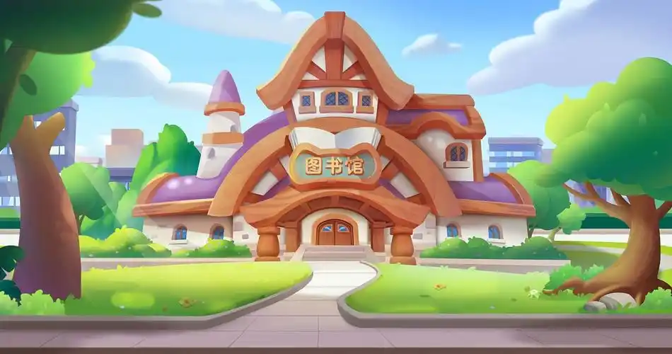 图书馆内外景|插画|儿童插画|田田圈123 - 原创作品 - 站酷 (zcool)