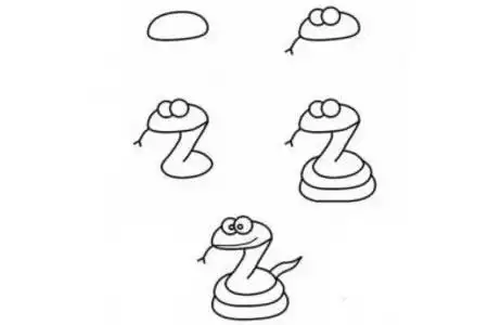 手工专题蛇简笔画