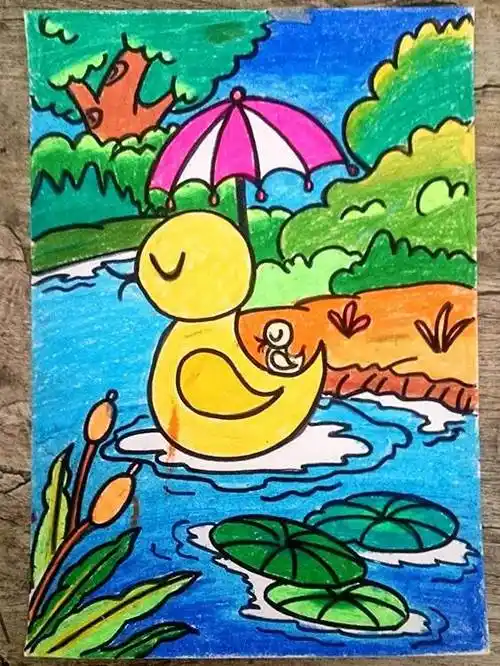 水彩笔儿童画 金鱼水彩笔儿童画