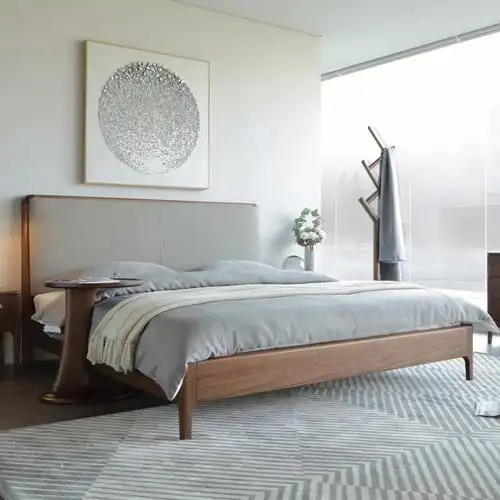 南美胡桃木北欧实木床