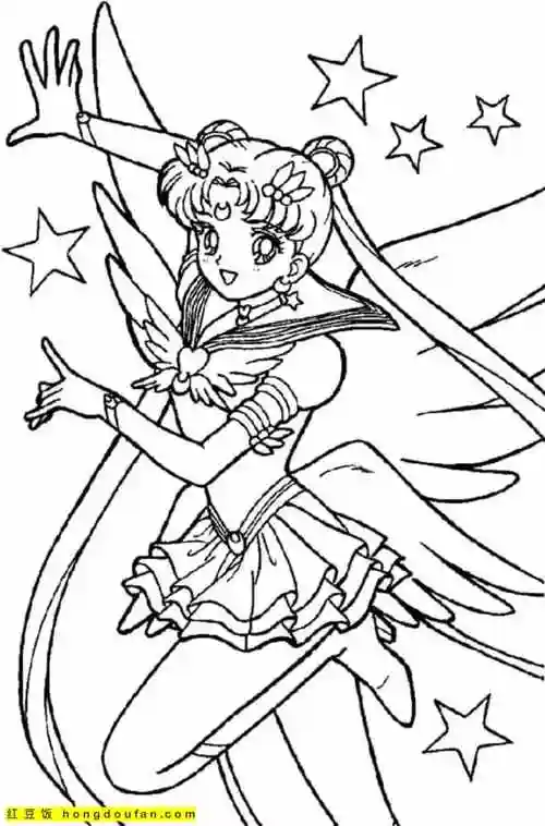 11张4到12岁女孩子们最喜欢的美少女战士主题涂色图片
