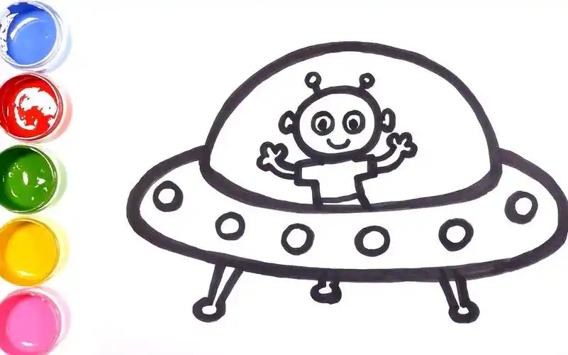 最新ufo简笔画 ufo简笔画彩色