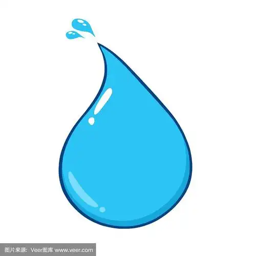 绘画插图,卡通,水滴,水,蓝色