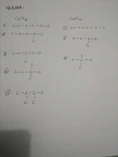 c6h14与c5h12的同分异构体