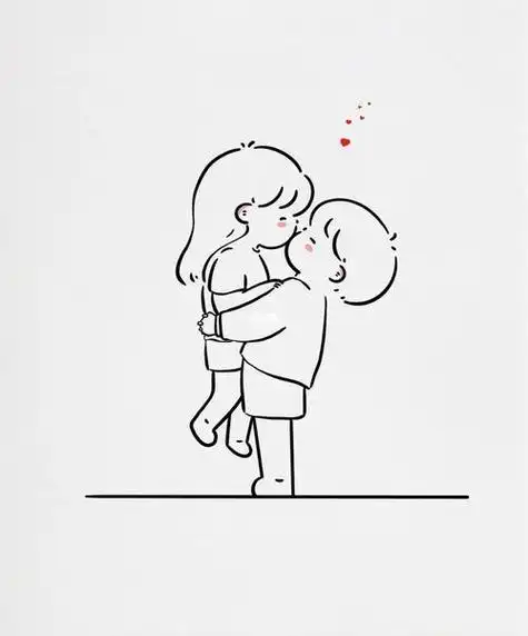 有色爱情简笔画