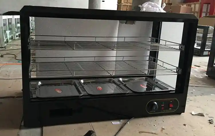 食品商用保温箱蛋挞板栗油条炸鸡恒温玻璃柜熟食小型电加热 米白色 黄