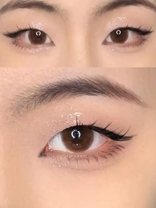 单眼皮碎钻桃花猫眼眼妆教程清冷感碎钻