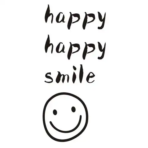 happysmile开心笑脸表情贴纸餐饮服装墙贴