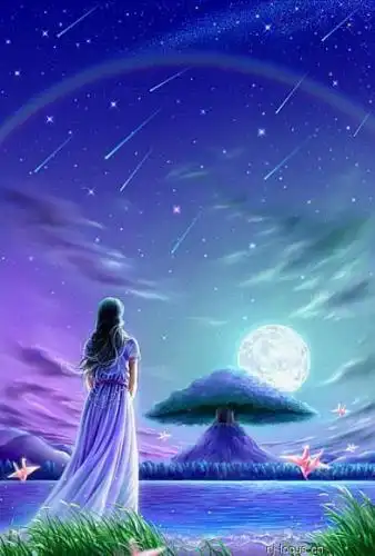 流星雨简笔画教程小女孩看流星雨简笔画彩色简笔画看流星雨的男孩