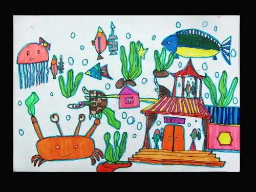 东海龙宫/少儿绘画作品/儿童画/网络美术馆_中国少儿美术教育网