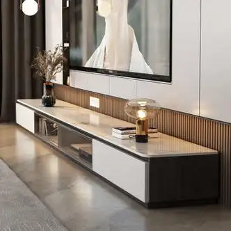 裕顺寿落地电视柜不带脚 圆角落地电视柜现代极简约北欧风地台客厅小