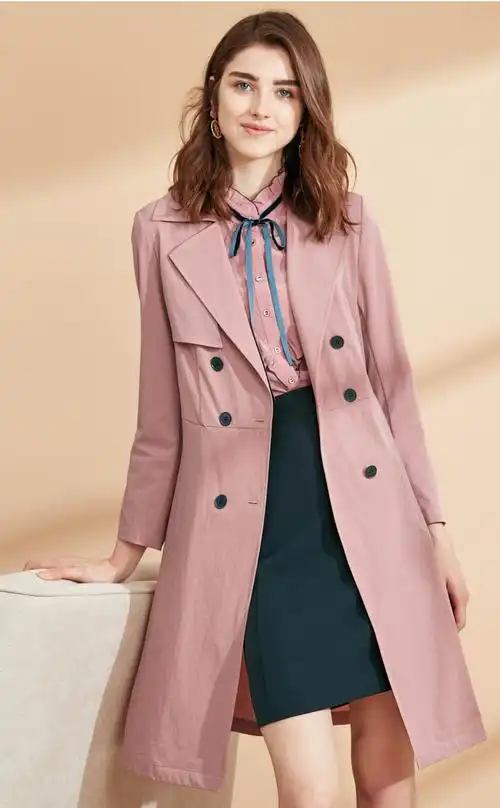 风衣品牌女装 中长款外套 上海品牌折扣女装 七浦路服装批发市场