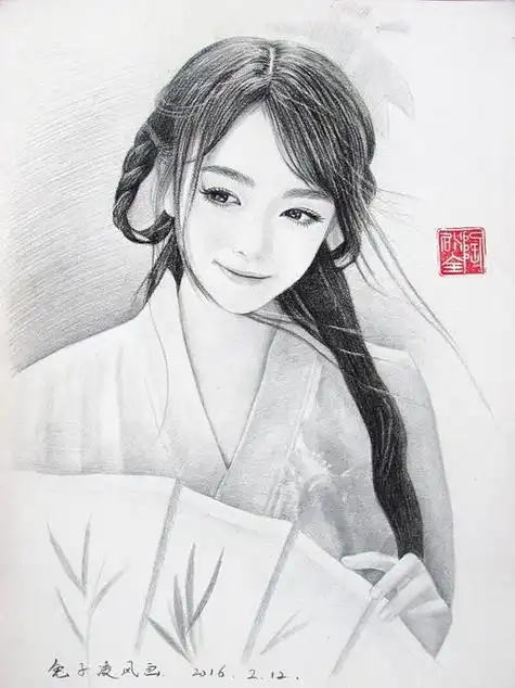 铅笔画美女人物图片 铅笔画美女人物图片简笔画