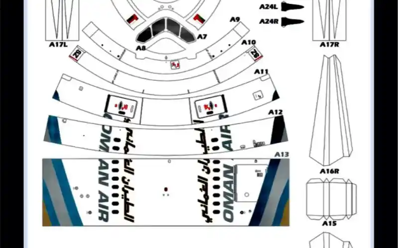 客机纸模型图纸