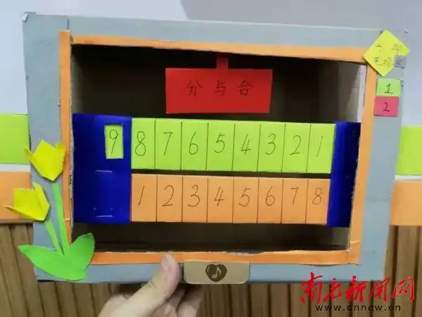 优秀自制教具评选活动中",学校冯丽艳老师制作的数学教具《十以内数的