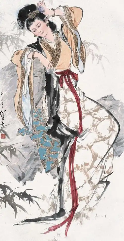 刘继卣与刘旦宅的仕女图