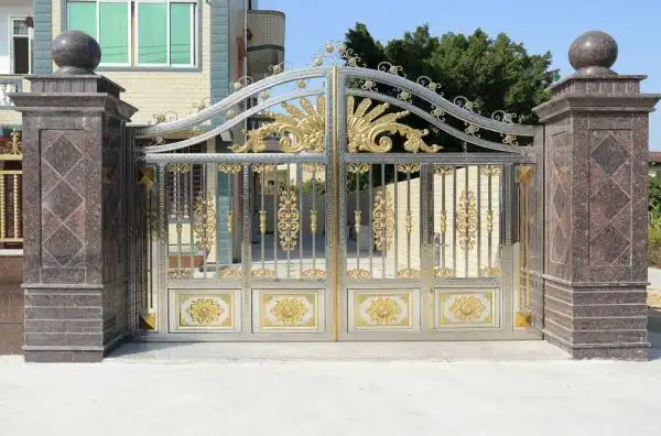 大门两边柱子图片大全就用玄学通电子风水罗盘