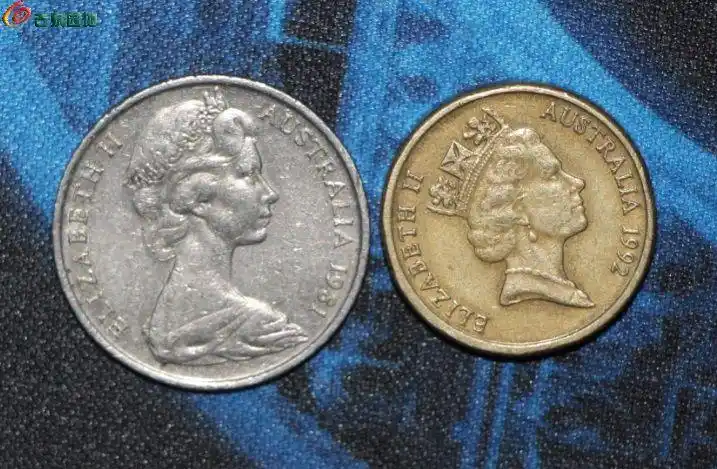 杂钱,早期厚版当五常平,代币一支,澳大利亚厚墩硬币两个.