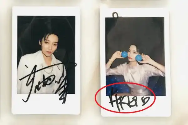 the9成员签名拍立得,虞书欣最简单,刘雨昕国际范,她用字母代替