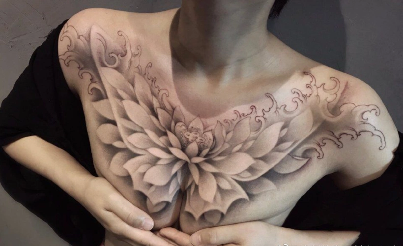 女生花胸纹身图集集性感炫酷一起的超美部位6