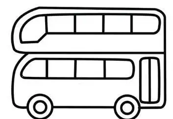 双层巴士简笔画的图片