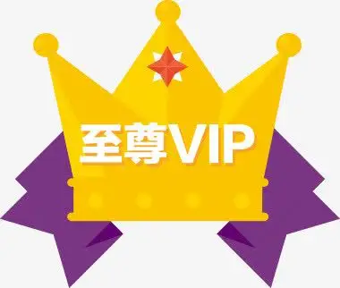 手绘扁平风格皇冠至尊vip