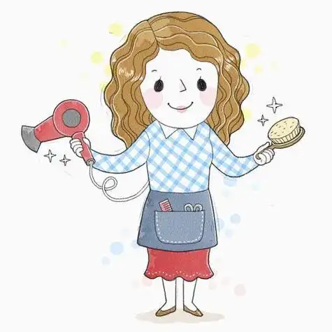 剪头发卡通简笔画