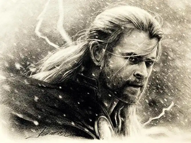 人物素描步骤雷神索尔