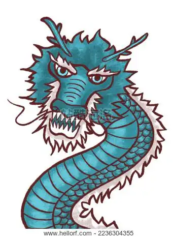 手绘青龙龙头