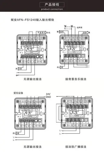 风机,防排烟阀等需要反馈信号的消防设备三,afn-fs1240输入输出模块