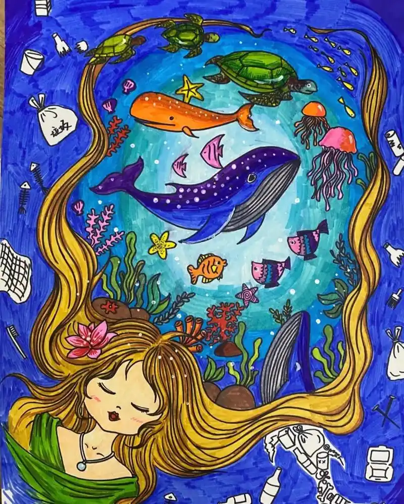 保护海洋科幻画,图片转视频我又不会了.#保护海洋科幻画#科幻 - 抖音