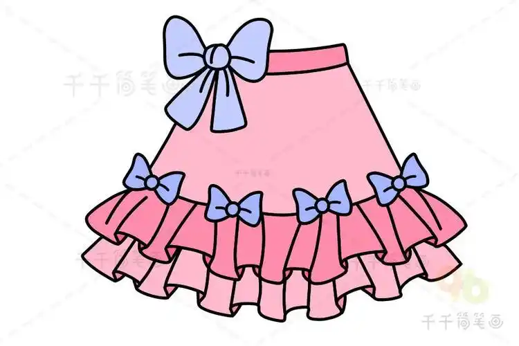 可爱蓬蓬短裙简笔画